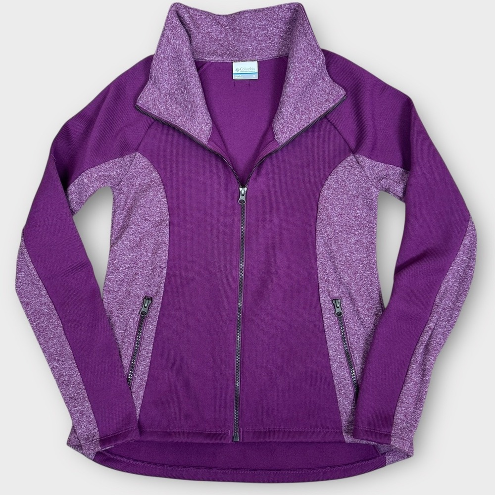 Columbia Get Going Fleece Purple Two Tone Full‎ Zip Jacket Women's Size Small